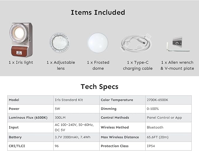 Harlowe Iris Content Creator Lighting Kit Portable 5W Bi-Color Camera Light - Image 8
