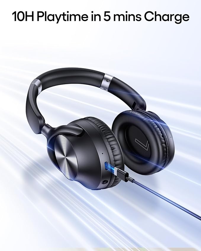 TAGRY Hybrid Active Noise Cancelling Headphones 100H Playtime Wireless Over Ear - Image 5