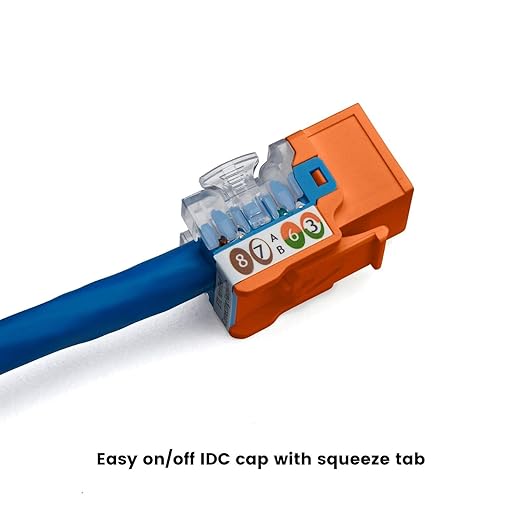 trueCABLE Cat6 Keystone Jack, Unshielded, 90 Degree Punch-Down, PoE++ 100W - Image 5