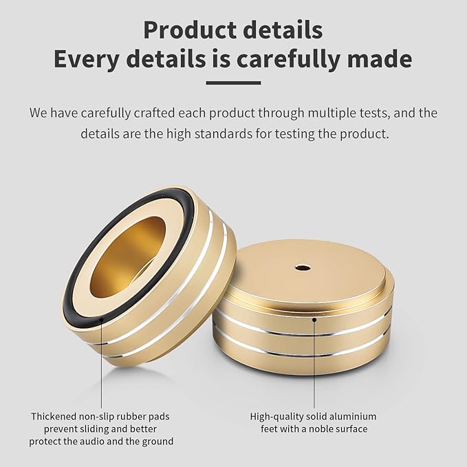 Viborg HiFi Speaker Spikes Isolation Stand Feet Pads 58x22MM, 4X Speaker Floor - Image 4