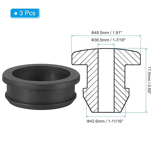 PATIKIL 42.6mm / 1-11/16 Inch Drill Hole, 1-7/16 Inch ID Rubber Grommets - Image 2