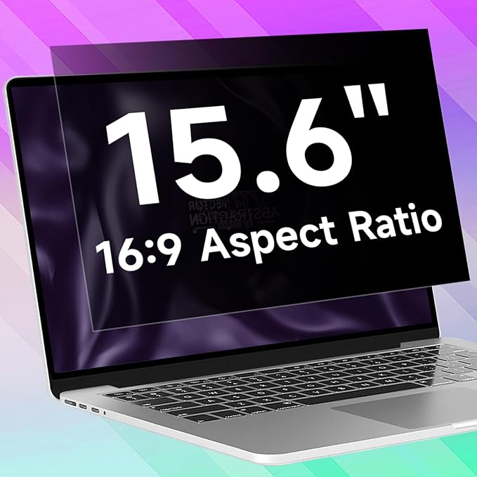15.6 Inch 1920x1080 Laptop Privacy Screen Filter, Anti Blue Light Glare & Anti by ANTOGOOV