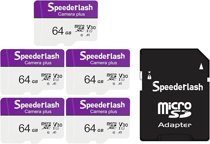 Micro SDXC Memory Card 64GB 5 Pack, Speederlash Camera Plus TF Card by Speederlash