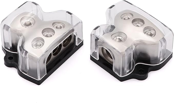 3 Way Power Distribution Block 1x 0 Gauge in 3X 4 Gauge Out Amp Power by Unknown