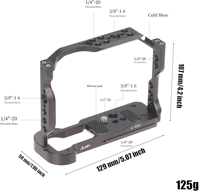 Hersmay R50 Cage with Top Handle, Aluminium Alloy Camera Cage - Image 2