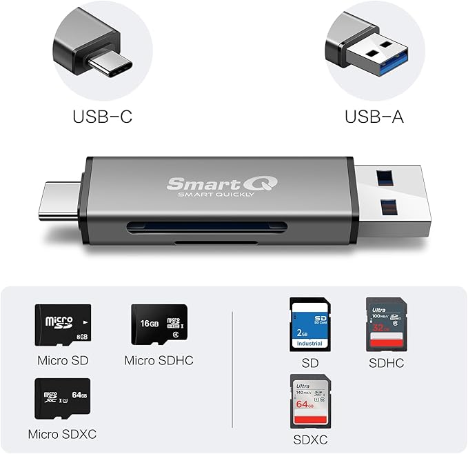 SmartQ C350 USB C sd card reader and USB 3.0 Super Speed Memory Card adapter - Image 2