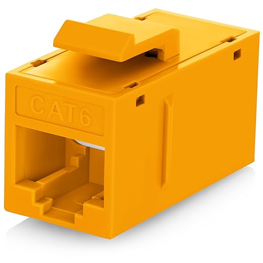 Everest 24-Pack Yellow Cat6 RJ45 Keystone Coupler by EverestMediaSolutions