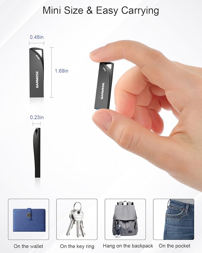 256GB USB Flash Drive, Metal USB 3.0 Memory Stick Waterproof Slim Thumb Drive - Image 6