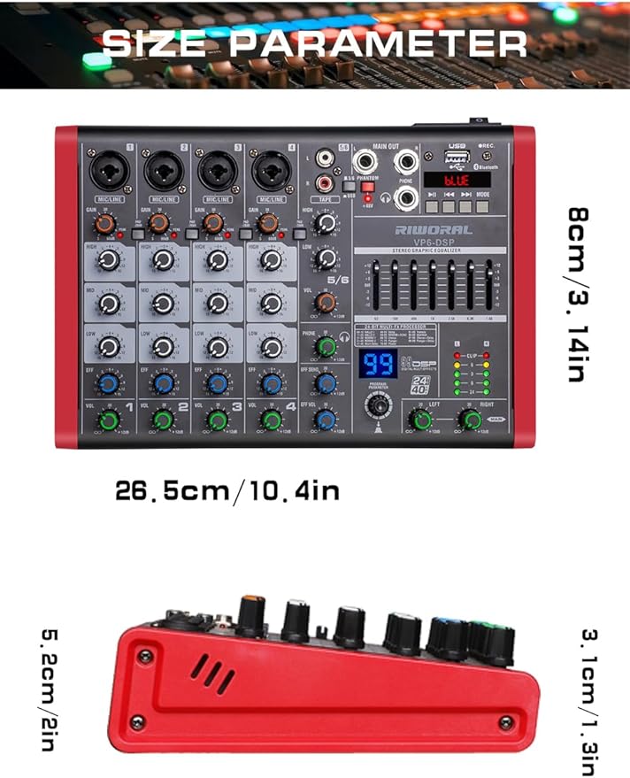 6 Channel Audio Interface DJ Mixer - Image 3
