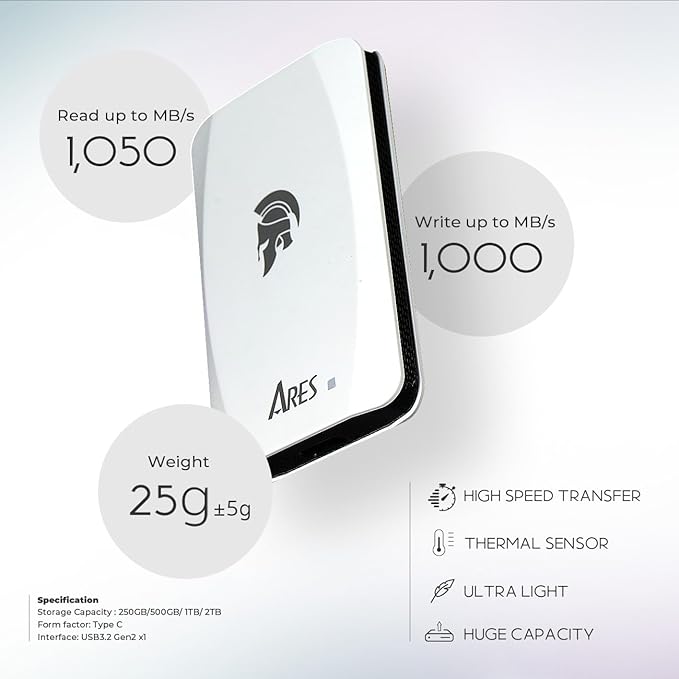 DATO External SSD 1TB, Portable SSD External Solid State Drive, USB 3.2 Gen 2x1 - Image 3