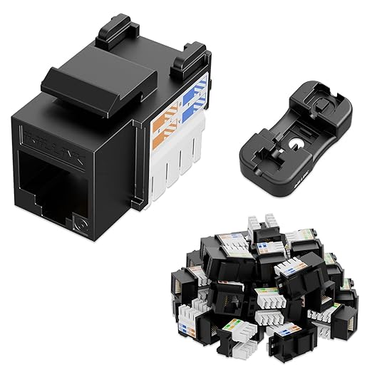 Iwillink 10Gbps Cat6 Keystone Jack RJ45 Modular Ethernet Jack Insert, Punch by IWILLINK