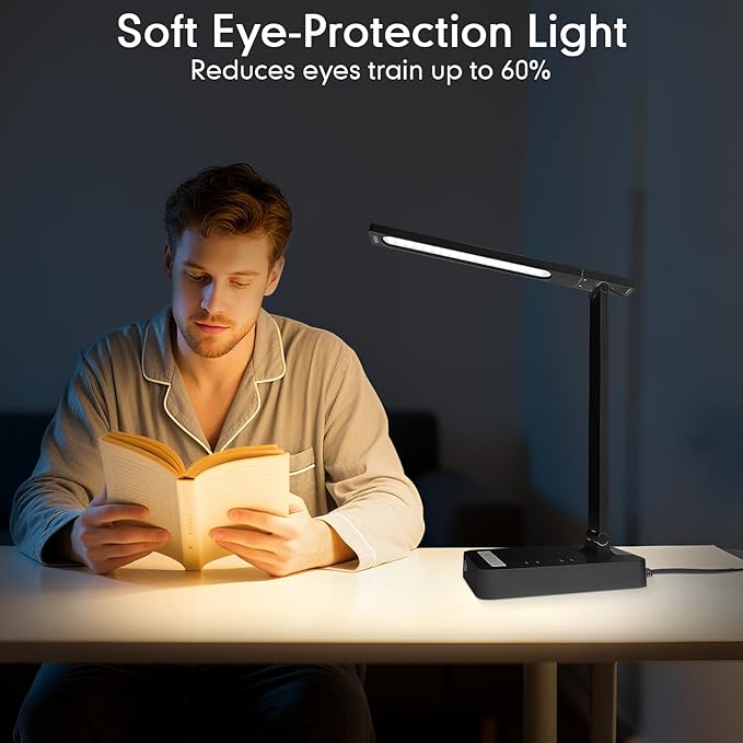 Desk Lamp with 4-Port Charging Station, 5 Color Modes & Adjustable Brightness - Image 8