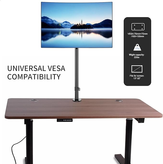 Pholiten Single Tall Monitor Stand, Extra Tall 31 Inch Monitor Mount, Fully - Image 2