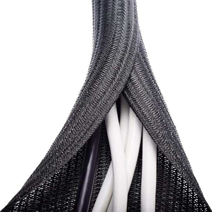 ZhiYo 20ft - 1/2 inch Cable Sleeve, Cord Wrap Wire Protector Tubing by ZhiYo