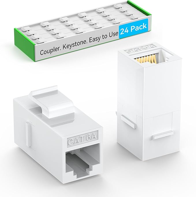 CAT6A RJ45 Keystone Coupler, Cat6 Keystone Jack Female to Female, Cat 6a Inline by Unknown