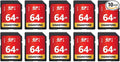 GIGASTONE 64GB SD Card 10-Pack UHS-I U1 Class 10 SDXC Memory Card High Speed by Gigastone