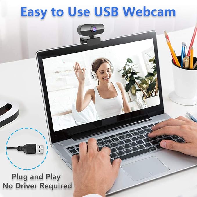 Webcam with Microphone&1080P HD Web Cam, Stand - Image 5