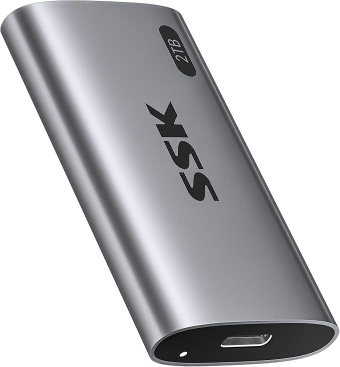 SSK 2TB SSD External Hard Drive, Portable SSD Up to 550MB/s Fast Solid State by SSK