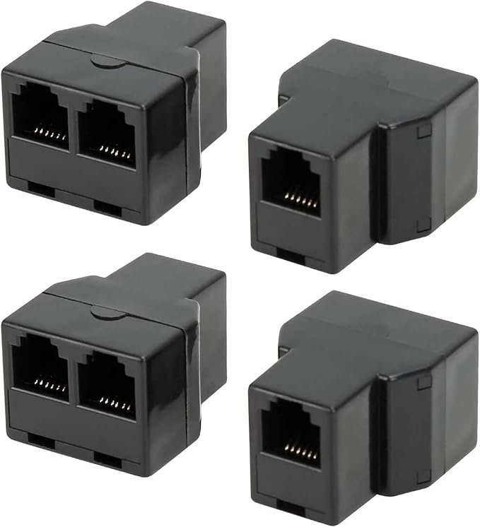 Uvital RJ12 6P6C 1 Female to 2 Female Telephone Line Splitters, Telephone by Uvital