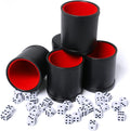 Leatherette Dice Cup Set Red Felt Lined Shaker by TOPTAN