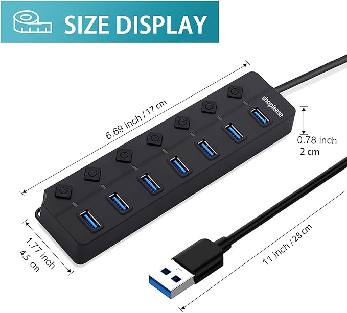USB 3.0 Splitter, 7-Port USB 3.0 Hub - Image 7