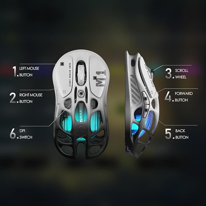 GravaStar Mercury M1 Pro Wireless Gaming Mouse, Lightweight Magnesium Alloy - Image 5