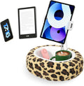 Kindle Pillow Stand with Leopard Print – Soft Tablet Holder with Snack Bowl & by SupeDesk