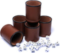 5 Pack PU Leather Dice Cups Felt Lining Quiet Shaker by TOPTAN
