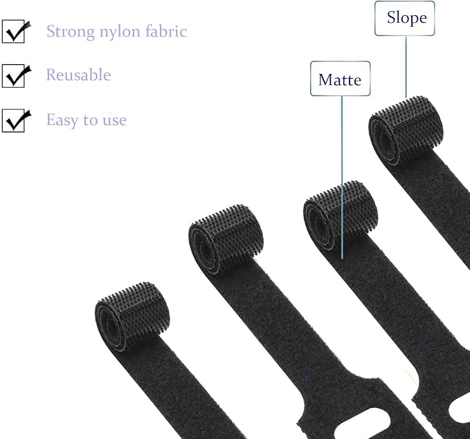 100 Pack Reusable Hook & Loop Cable Ties & Labels Kit - Image 4