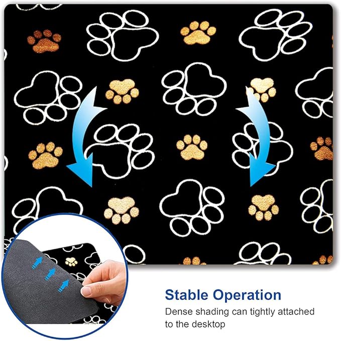 Hokafenle Mouse Pad, Cute Dog Paw Mouse Pad Design, Mouse Mat Square Waterproof - Image 6