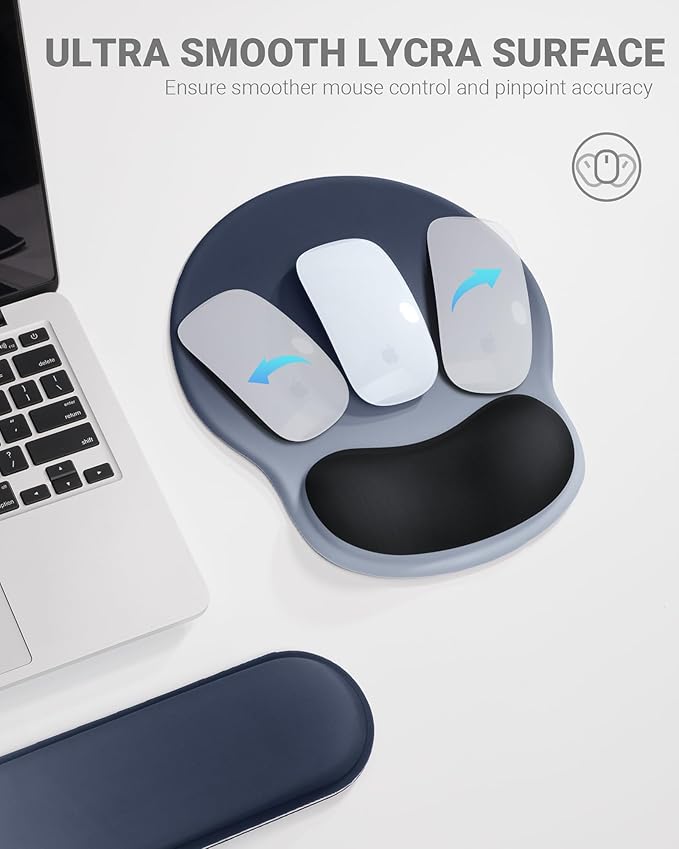 Ergonomic Mouse Pad Wrist Support Set, Memory Foam Keyboard Wrist Rest Set - Image 3