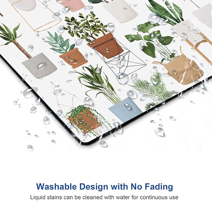 Mouse Pad, Cute House Plants Mouse Pads, Square Washable Cloth Personalized - Image 5