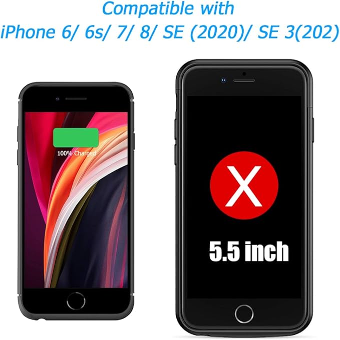 Battery Case for iPhone 8/7/6s/6/SE 3/SE 2, Upgraded 10000mAh Portable Battery - Image 2