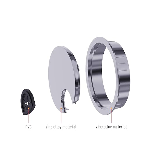 2 Pack Desk Grommet 2-1/8 Inch 53mm, Zinc Alloy Computer Desk Wire Hole Cover - Image 3