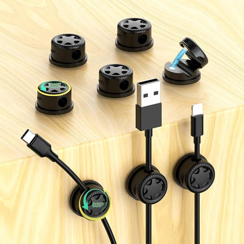 11PCS Cable Management Cord Holder Organizer, Magnetic Cable Clips Adhesive - Image 2