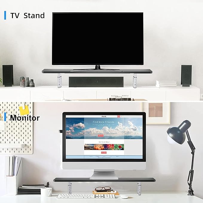 suptek Dual Monitor Stand Riser, Large Monitor Laptop Stand Riser 3 Adjustable - Image 5