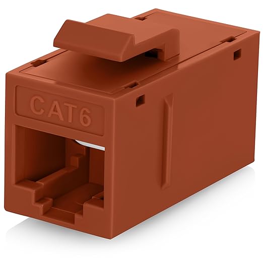 Everest Cat6 RJ45 Keystone Coupler in Orange by EverestMediaSolutions