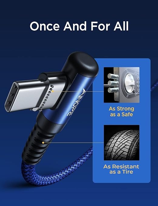 AINOPE USB C Cable 3ft Right Angle - Image 6