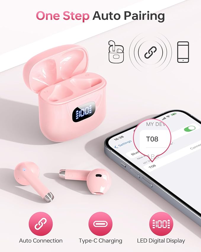 Wireless Earbuds Bluetooth 5.3 Headphones, 40Hrs Playback Stereo Ear Buds - Image 6