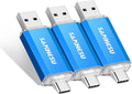 64GB 3 Pack 2-in-1 USB C Flash Drive Type-A+Type-C 3.1 Dual Drive OTG, Speed Up by SANKESU