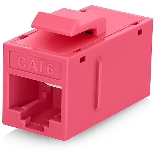 Everest Cat6 RJ45 Keystone Coupler in Pink by EverestMediaSolutions