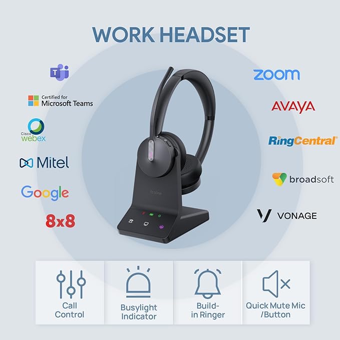 Yealink WH64 Teams Mono DECT & Bluetooth Wireless Headset, 606ft Range - Image 5