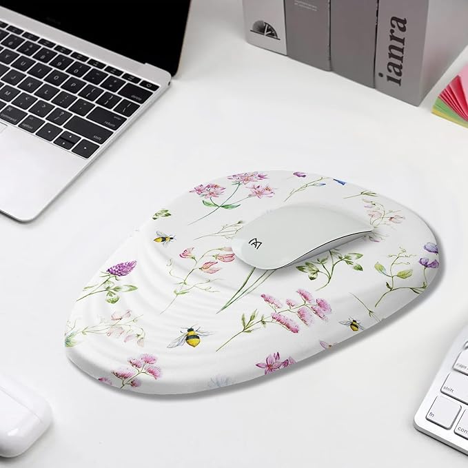 Floral Ergonomic Mouse Pad Wrist Support, Pretty Flowers Mouse Pad - Image 5