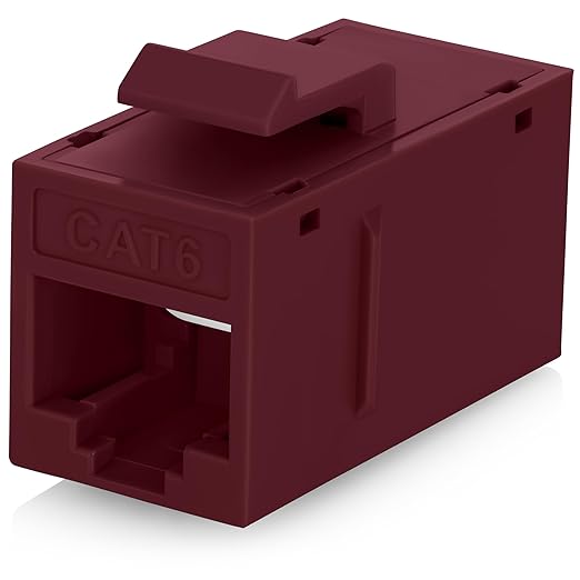 Everest Cat6 RJ45 Keystone Coupler in Red by EverestMediaSolutions