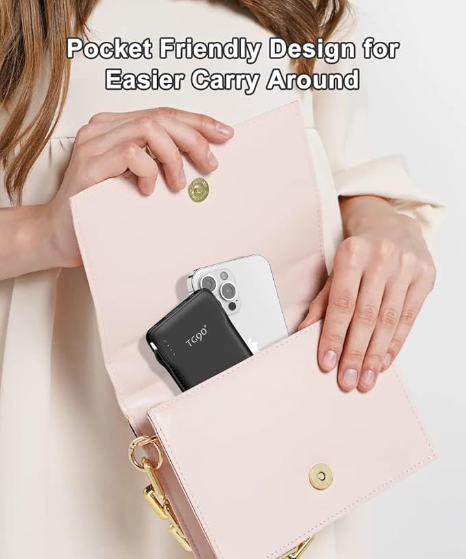 TG90° Portable Charger with Cords 10000mAh Power Bank with Built in Cables - Image 6
