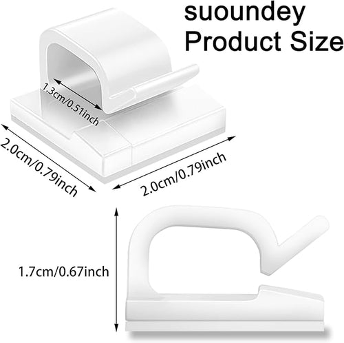 100Pcs Cable Clips, Adhesive Cable Organizer Cord Holder Wire Clip Wire - Image 2