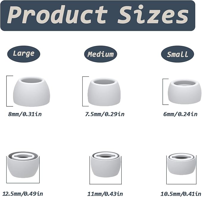 6 Pairs Replacement Eartips for Samsung Galaxy Buds Pro Headphones, Silicone - Image 4