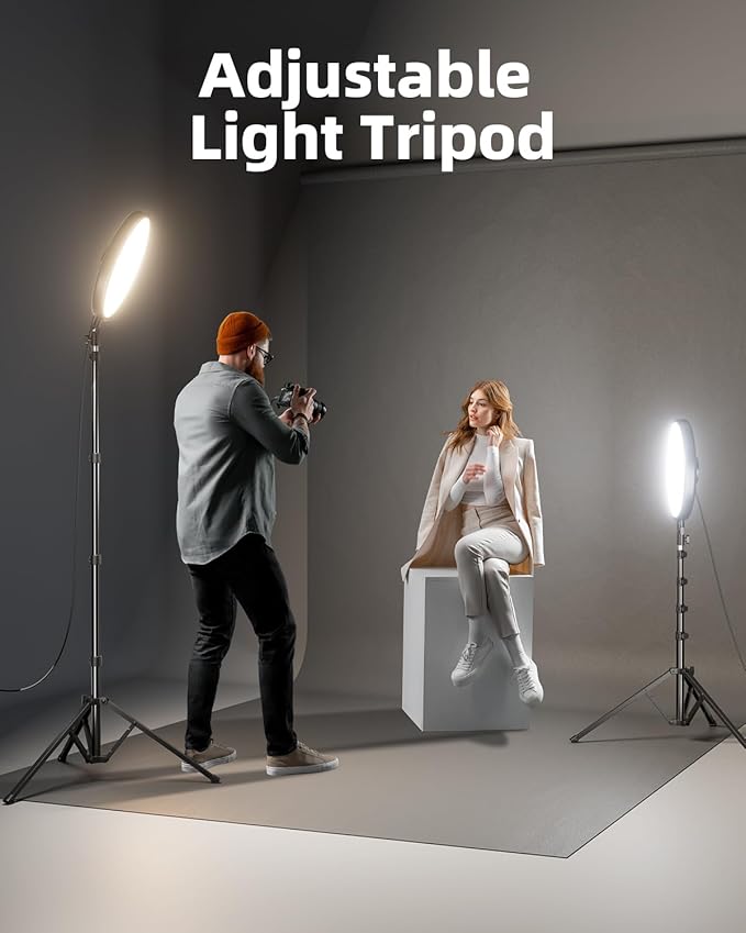 Weilisi Ring Light with 72" Tripod Stand and Phone Holder, 6500K Full-Screen - Image 3