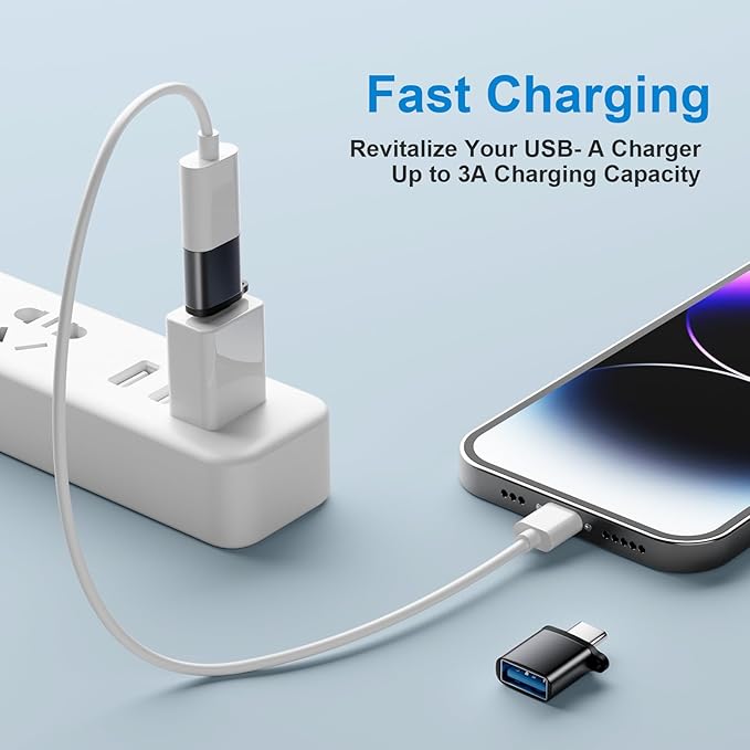 USB C to USB A Adapter 6 Pack, USBC to USB Adapter, TypeC Male USBA Female 3.0 - Image 5