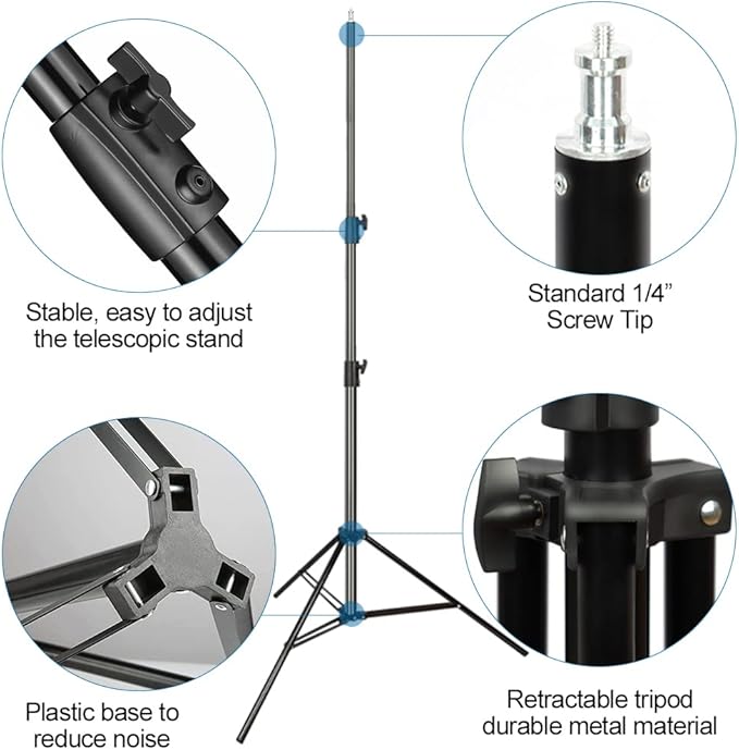 Heavy Duty Aluminum Alloy Photography Video Tripod Light Stands, Tripod Stands - Image 2